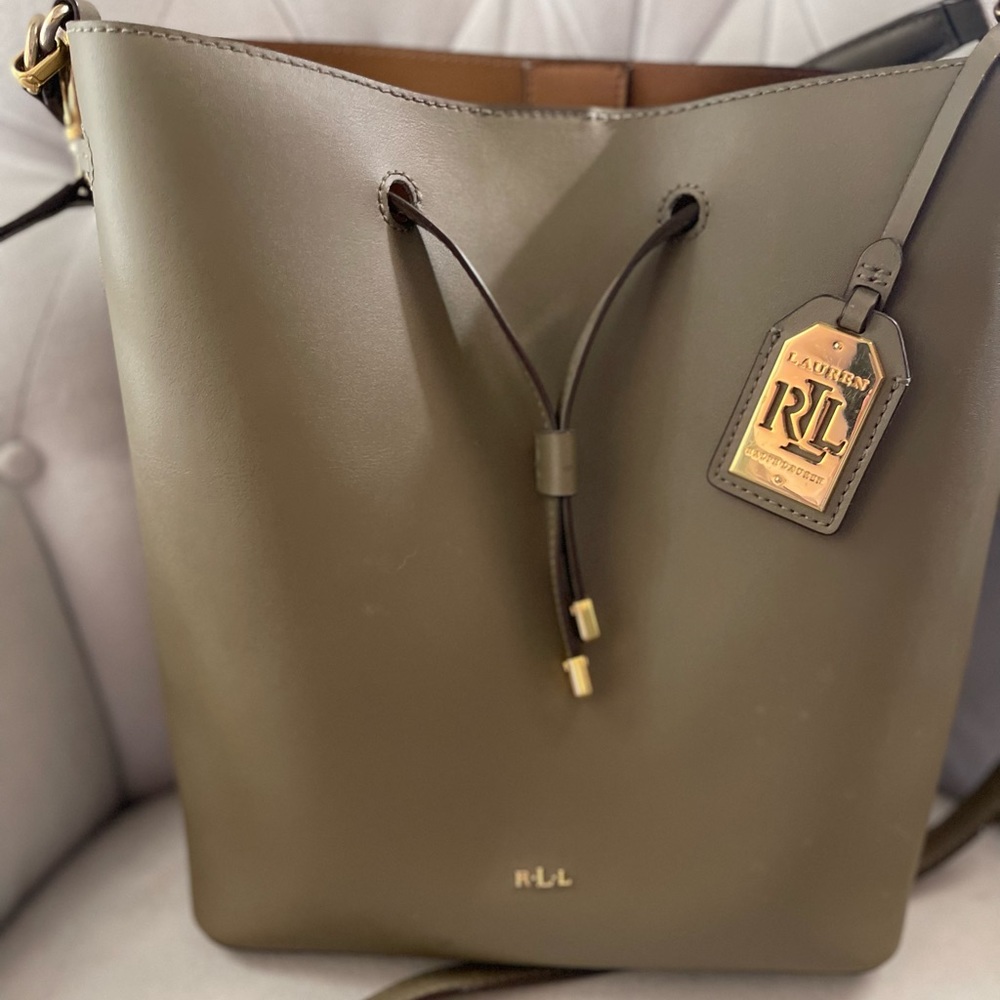 Ralph Lauren Bucket Purse Olive Green